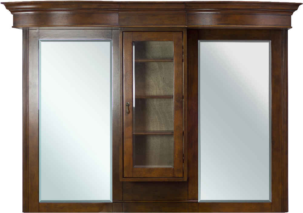62 x 45.25 in Antique Cherry Rectangle Birch Wood-Veneer Wood Mirror
