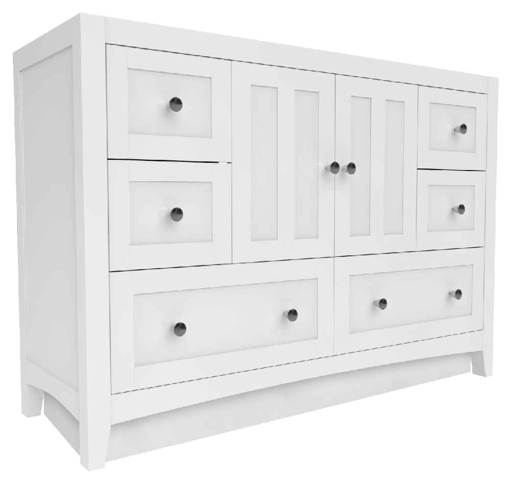 47.5 x 18 in White Rectangle Plywood-Veneer Vanity Base Set