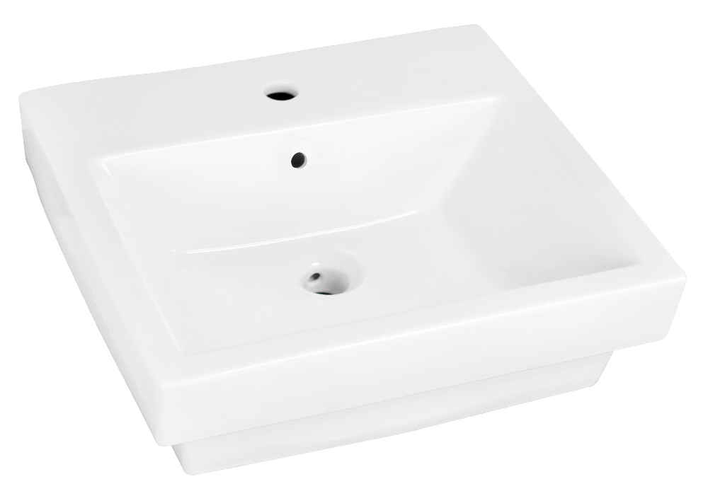 20.5 x 18.5 in White Rectangle Ceramic Bathroom Vessel Sink, CSA Certified