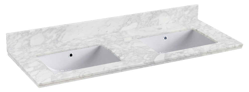 47.5 x 18.25 in Bianca Carara Rectangle Stone Top Set