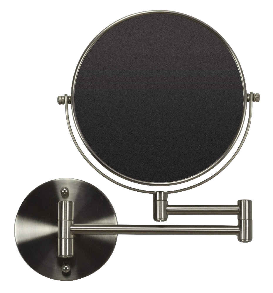 19.56 x 12.14 in Brushed Nickel Round Stainless Steel Magnifying Mirror