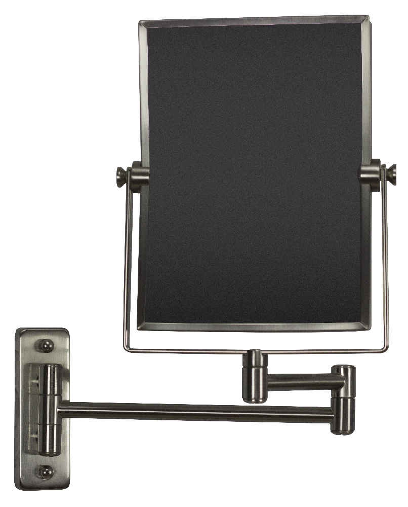 16.36 x 12.13 in Brushed Nickel Rectangle Stainless Steel Magnifying Mirror