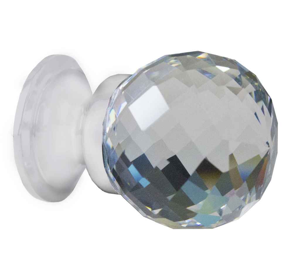 1.25 x 1.25 in White Round Stainless Steel Cabinet Knob