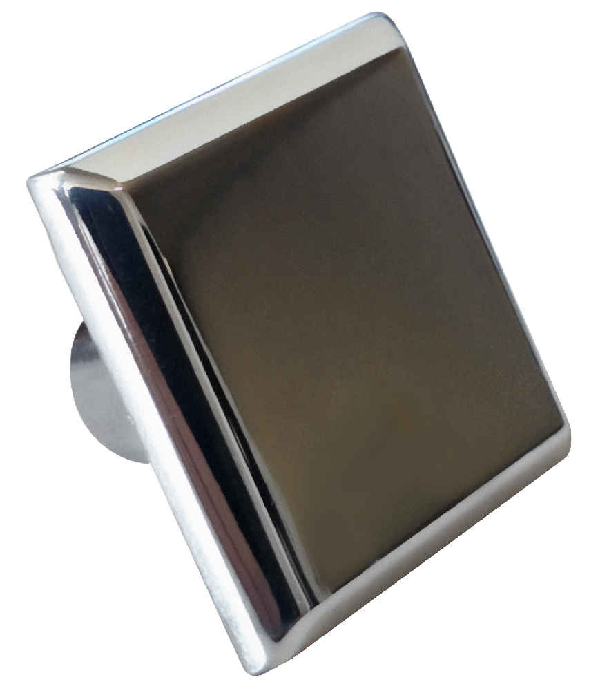 1.2 x 1.2 in Chrome Square Stainless Steel Cabinet Knob