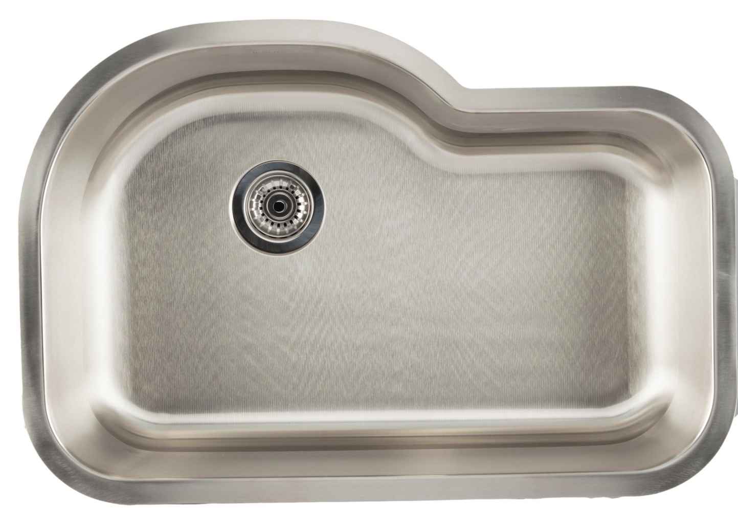 31.13 x 21.25 in Stainless Steel D-Shape 18 Gauge Single Bowl Undermount Kitchen Sink, CSA Certified