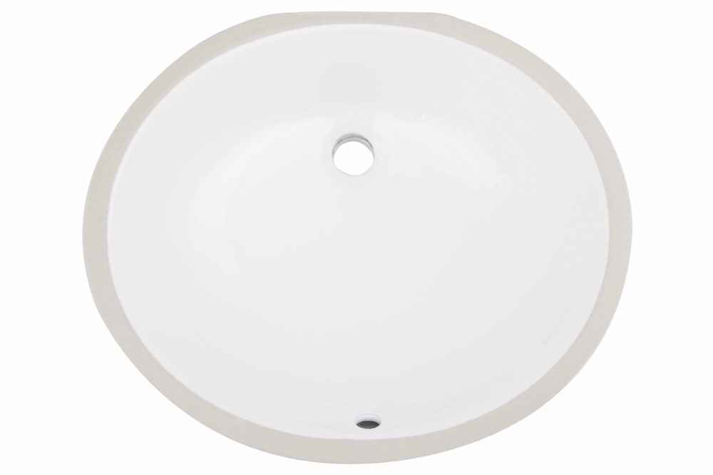 19.25 x 15.75 in White Oval Ceramic Bathroom Undermount Sink, CUPC Certified
