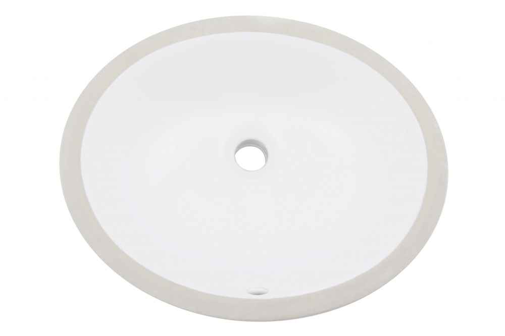 16.5 x 13.25 in White Oval Ceramic Bathroom Undermount Sink, CUPC Certified
