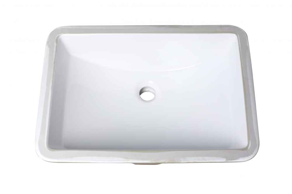 20.75 x 14.75 in White Rectangle Ceramic Bathroom Undermount Sink, CUPC Certified