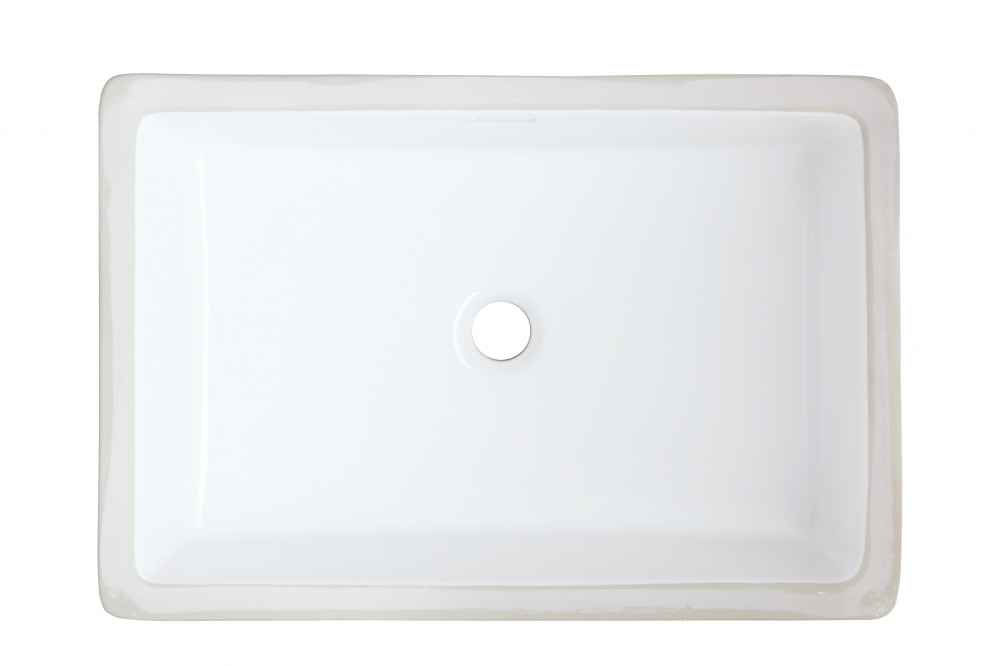 21.5 x 14.63 in White Rectangle Ceramic Bathroom Undermount Sink, CUPC Certified
