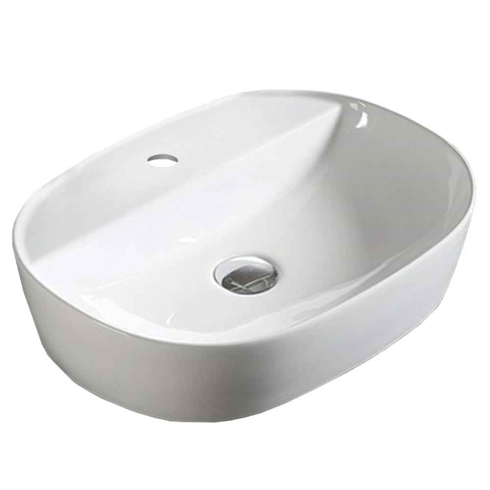 19.7 x 15 in White Rectangle Ceramic Bathroom Vessel Sink