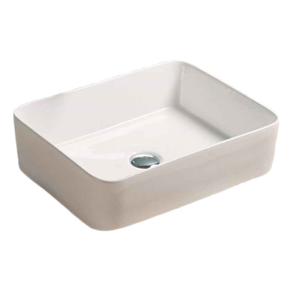 18.9 x 14.6 in White Rectangle Ceramic Bathroom Vessel Sink