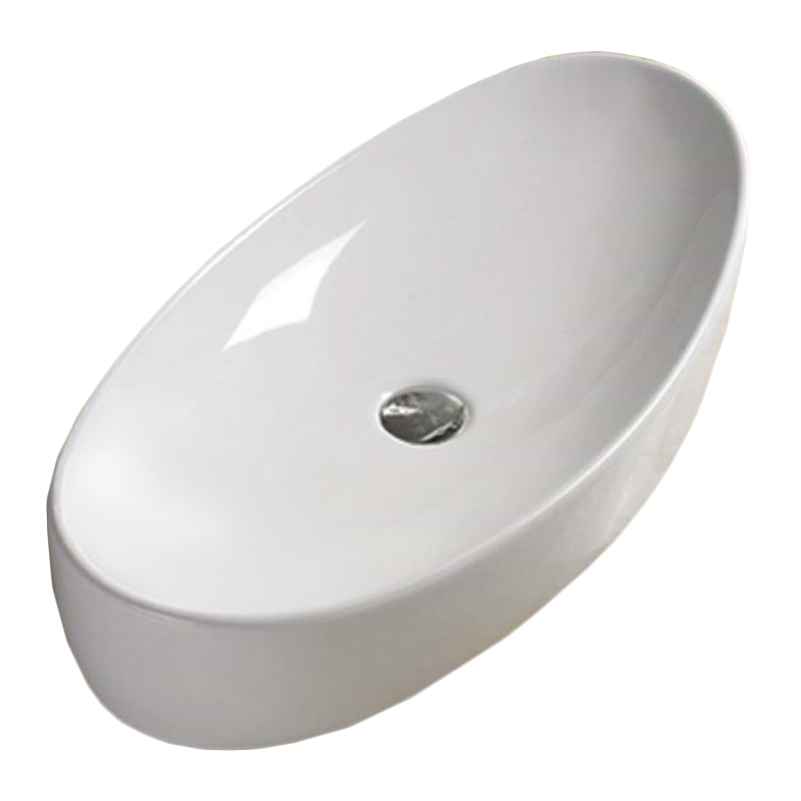31 x 15.4 in White Oval Ceramic Bathroom Vessel Sink