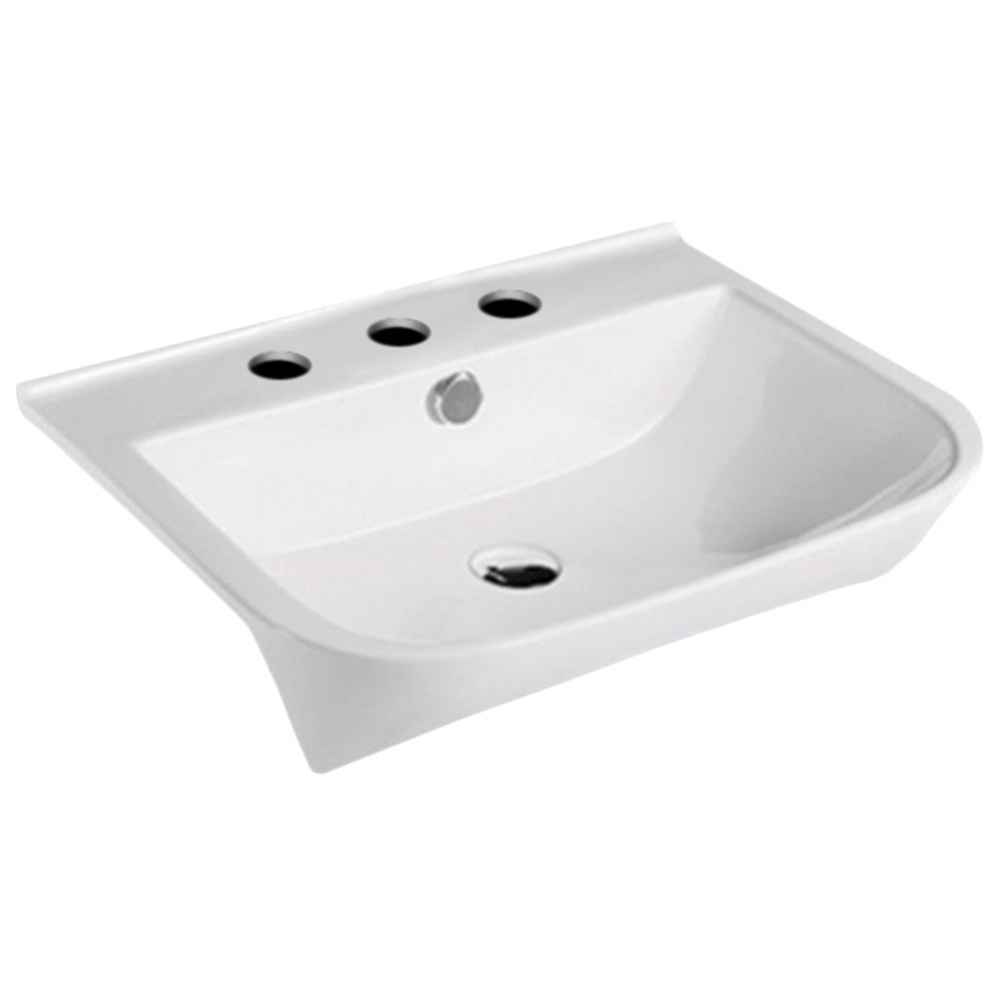 23.6 x 18.5 in White Rectangle Ceramic Bathroom Vessel Sink