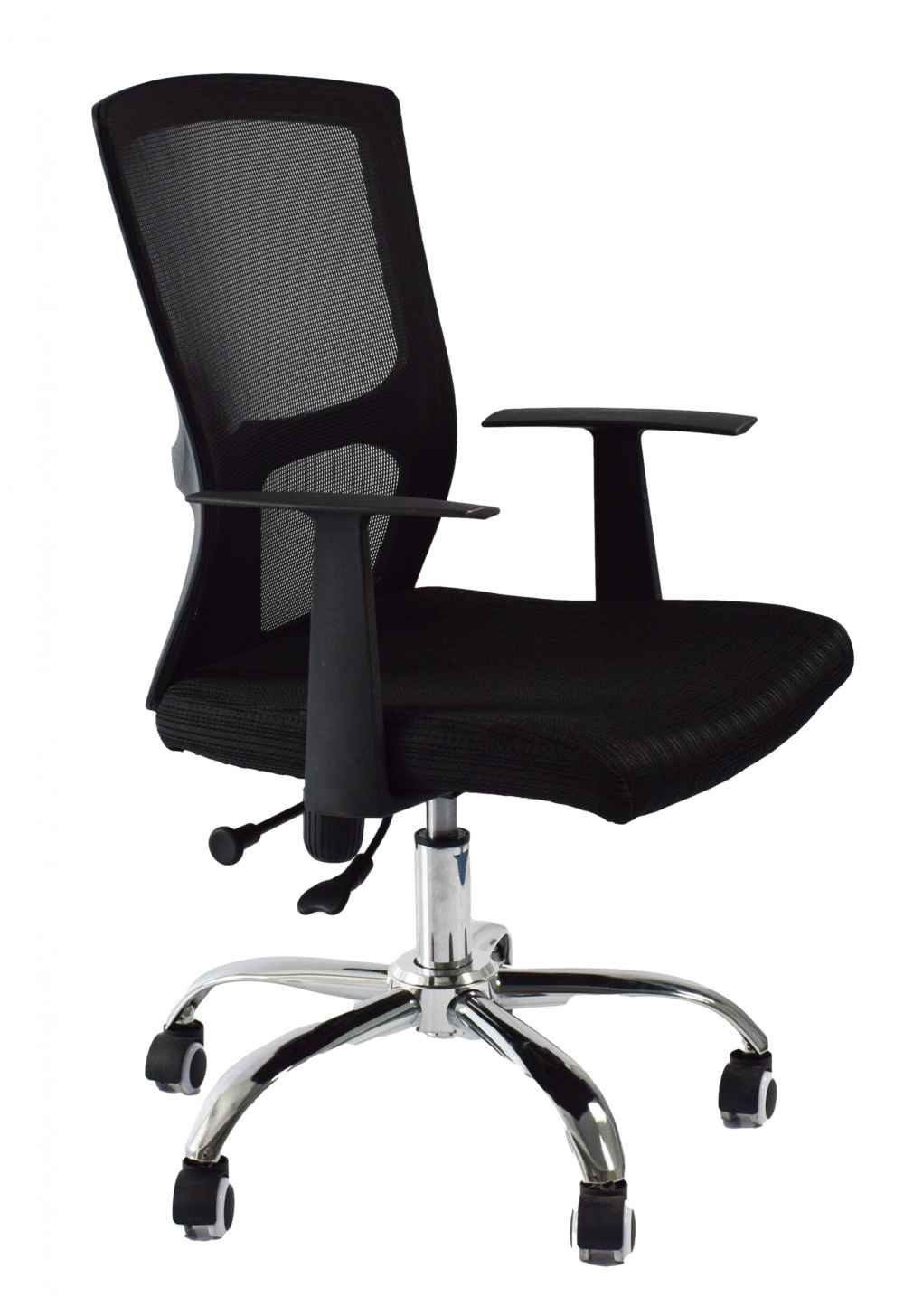 25.2 x 37.8 in Black Stainless Steel-Plastic-Nylon Office Chair