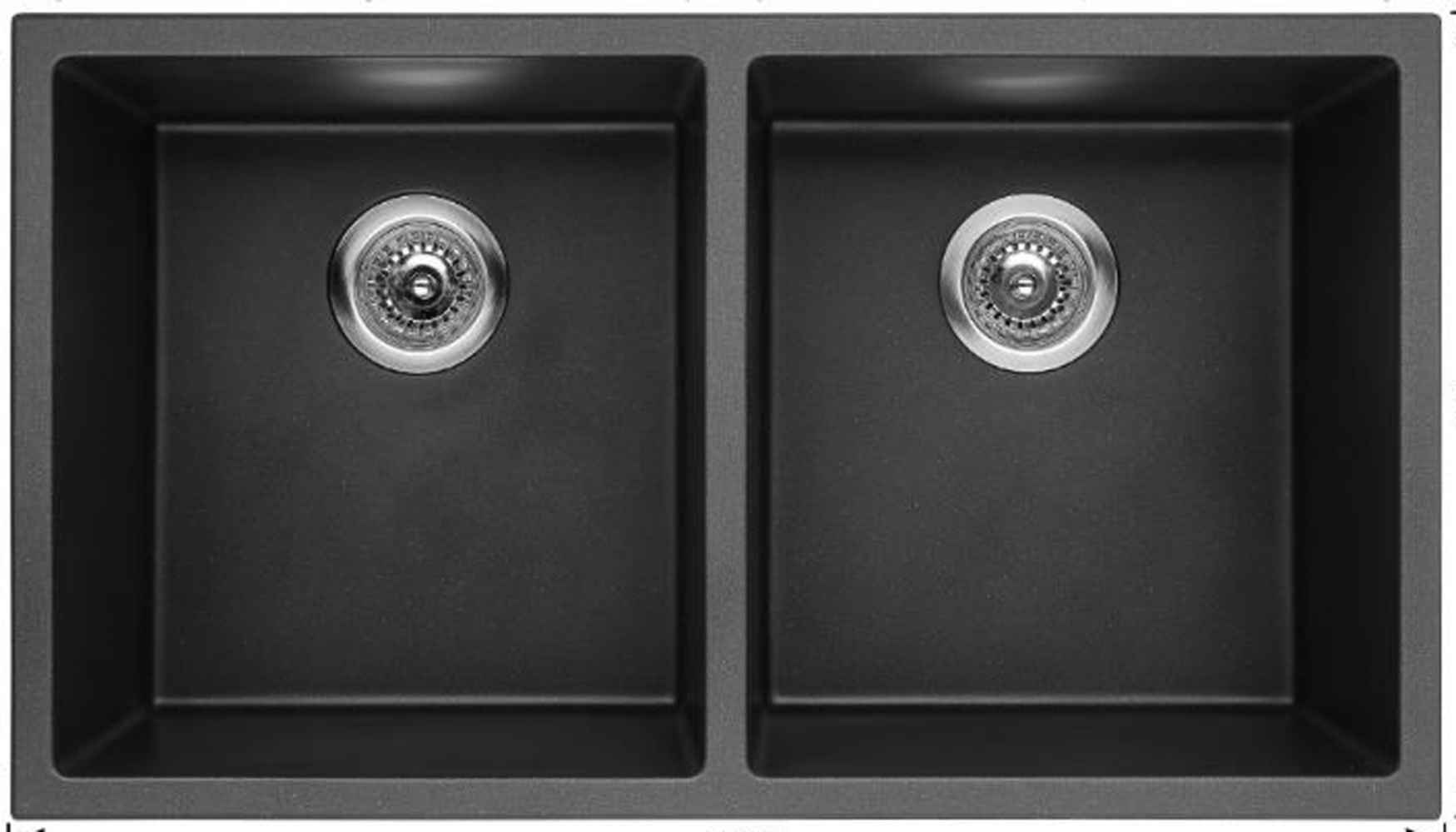 32 x 18 in Granite Composite Rectangle Double Bowl Undermount Kitchen Sink, CSA Certified