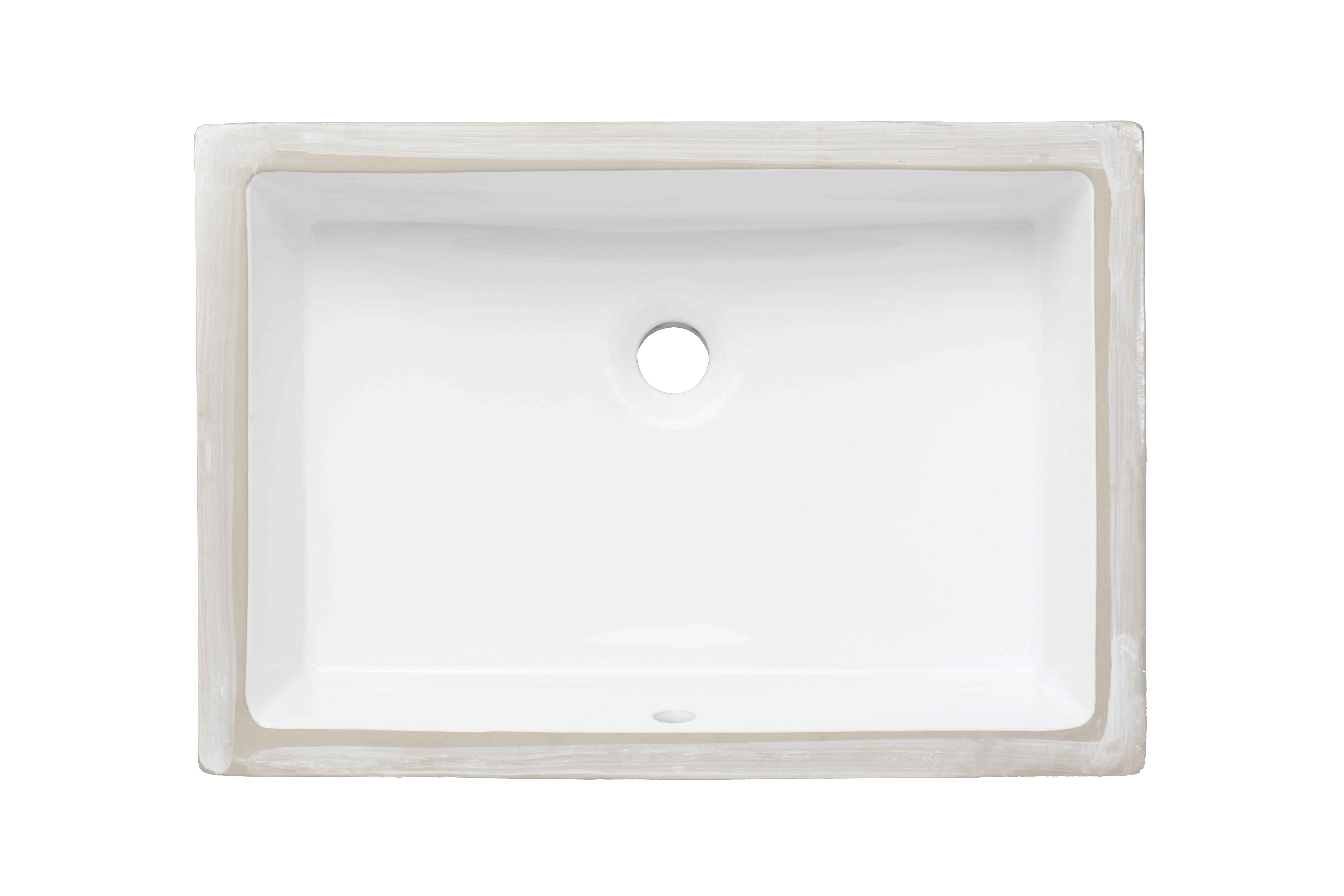 20 x 15.75 in White Rectangle Ceramic Bathroom Undermount Sink, CUPC Certified