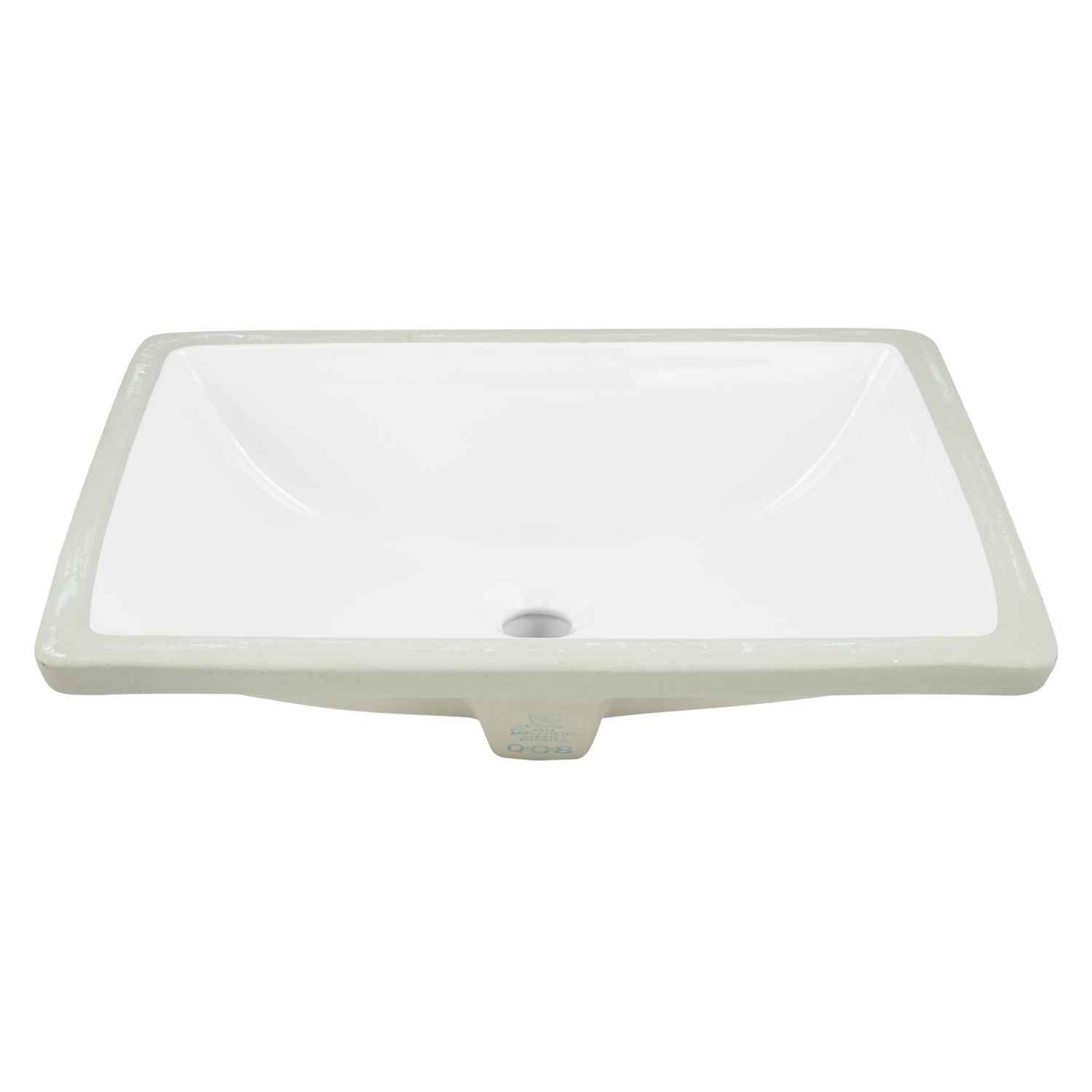 18.25 x 13.5 in White Rectangle Ceramic Bathroom Undermount Sink, CUPC Certified