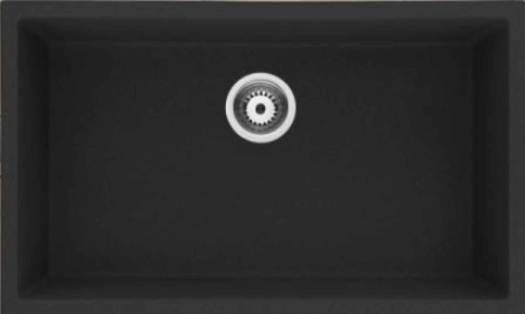 25 x 18 in Granite Composite Rectangle Single Bowl Undermount Kitchen Sink, CSA Certified