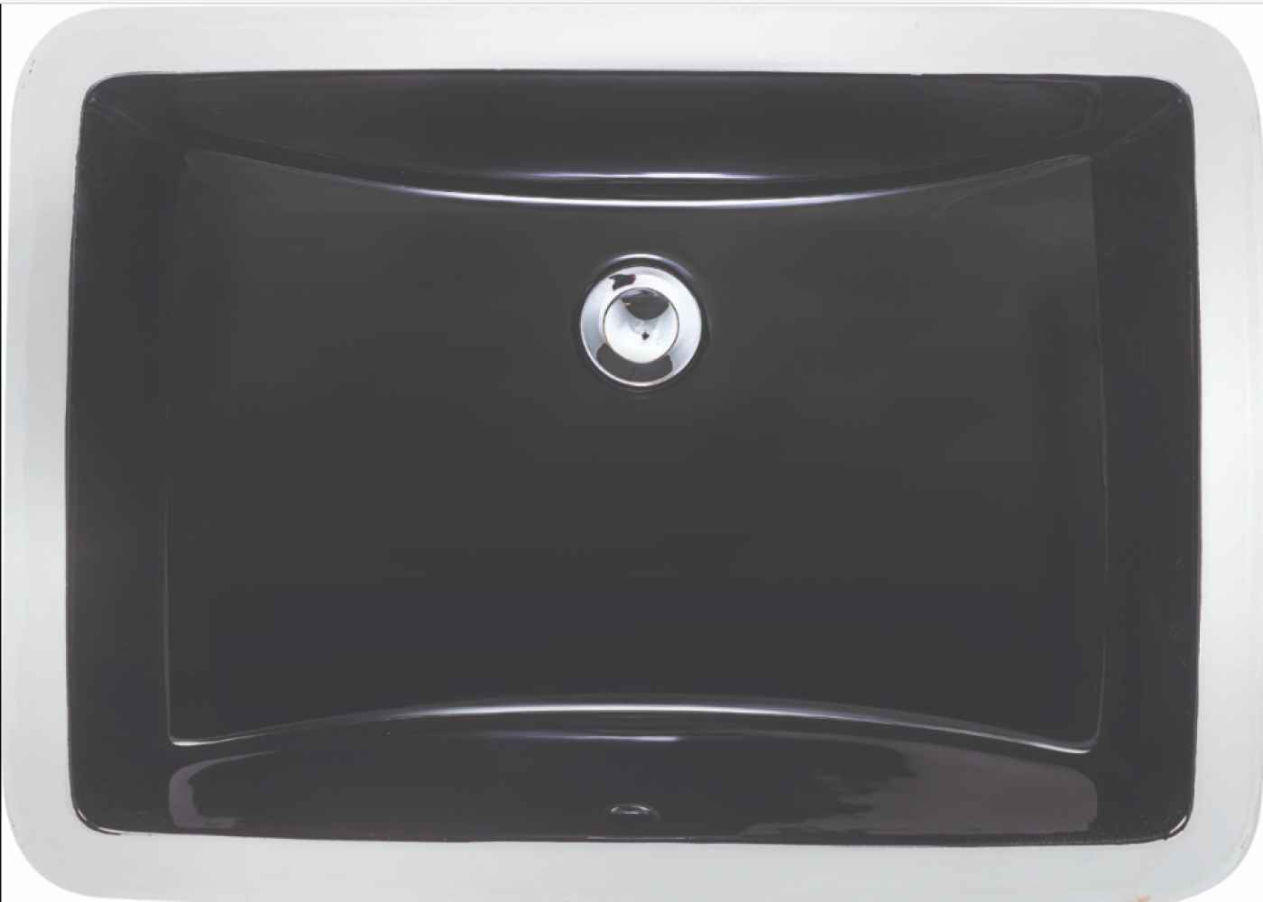 18 x 12.38 in Black Rectangle Ceramic Bathroom Undermount Sink, CSA Certified