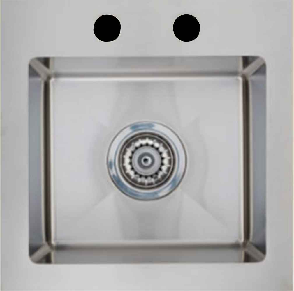 15 x 15 in Stainless Steel Square 18 Gauge Single Bowl Drop In Laundry Sink, CSA Certified