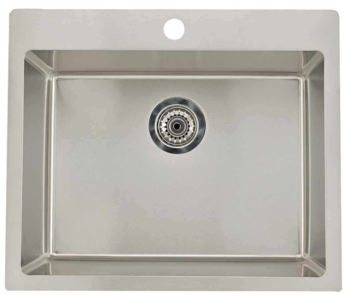 27.75 x 20.25 in Stainless Steel Rectangle 18 Gauge Single Bowl Drop In Kitchen Sink, CSA Certified