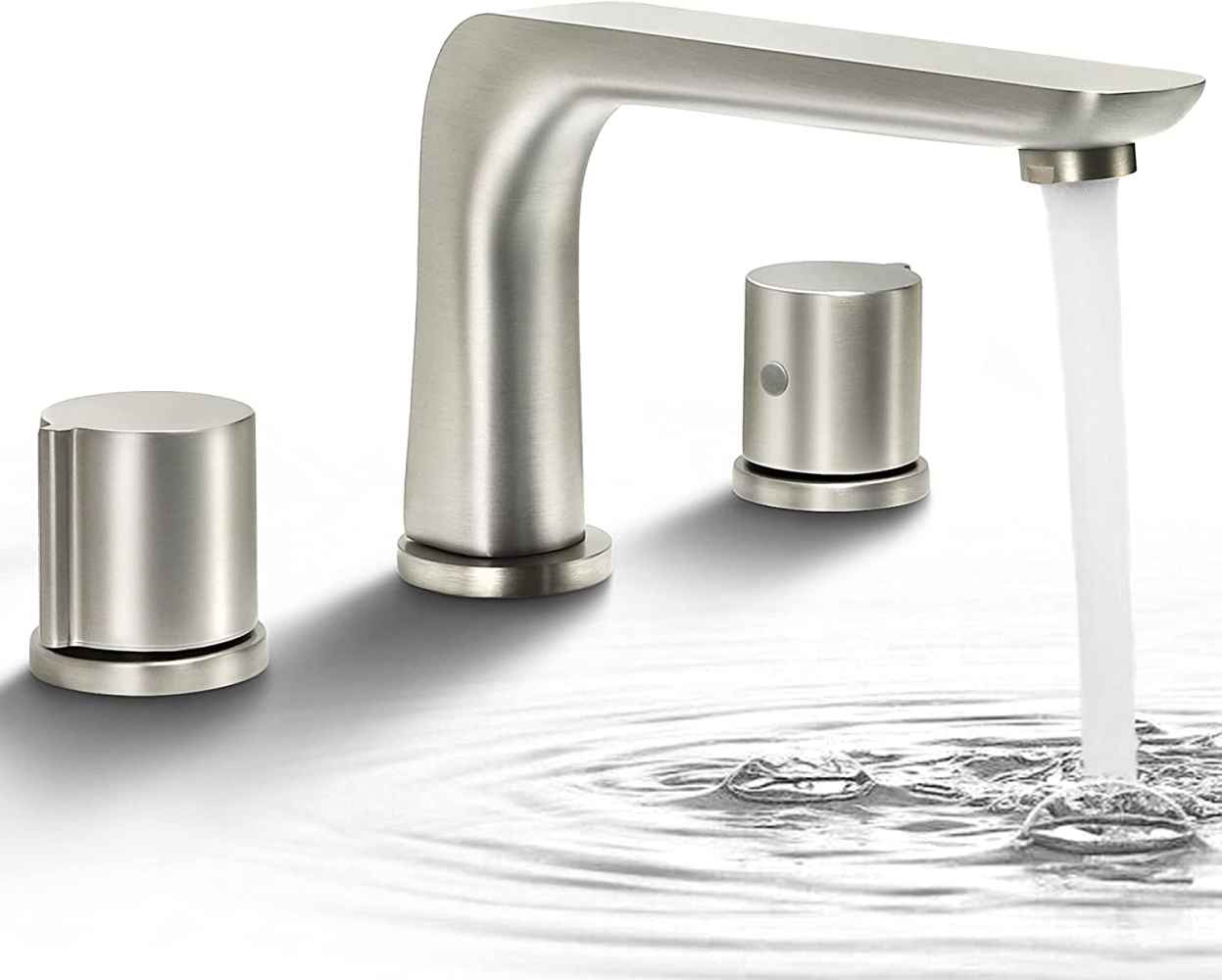 Brushed Nickel Brass Bathroom Sink Faucet