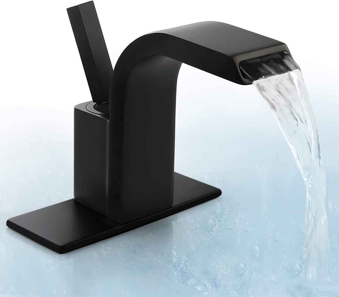 Black Square Copper Bathroom Sink Faucet, CUPC Certified