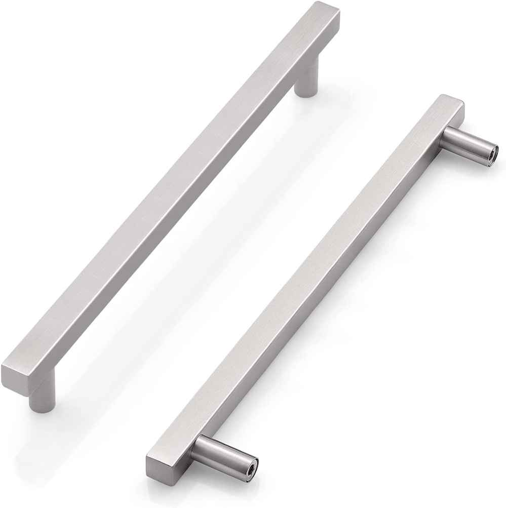 10 x 0.47 in Brushed Nickel Rectangle Stainless Steel Cabinet Handle