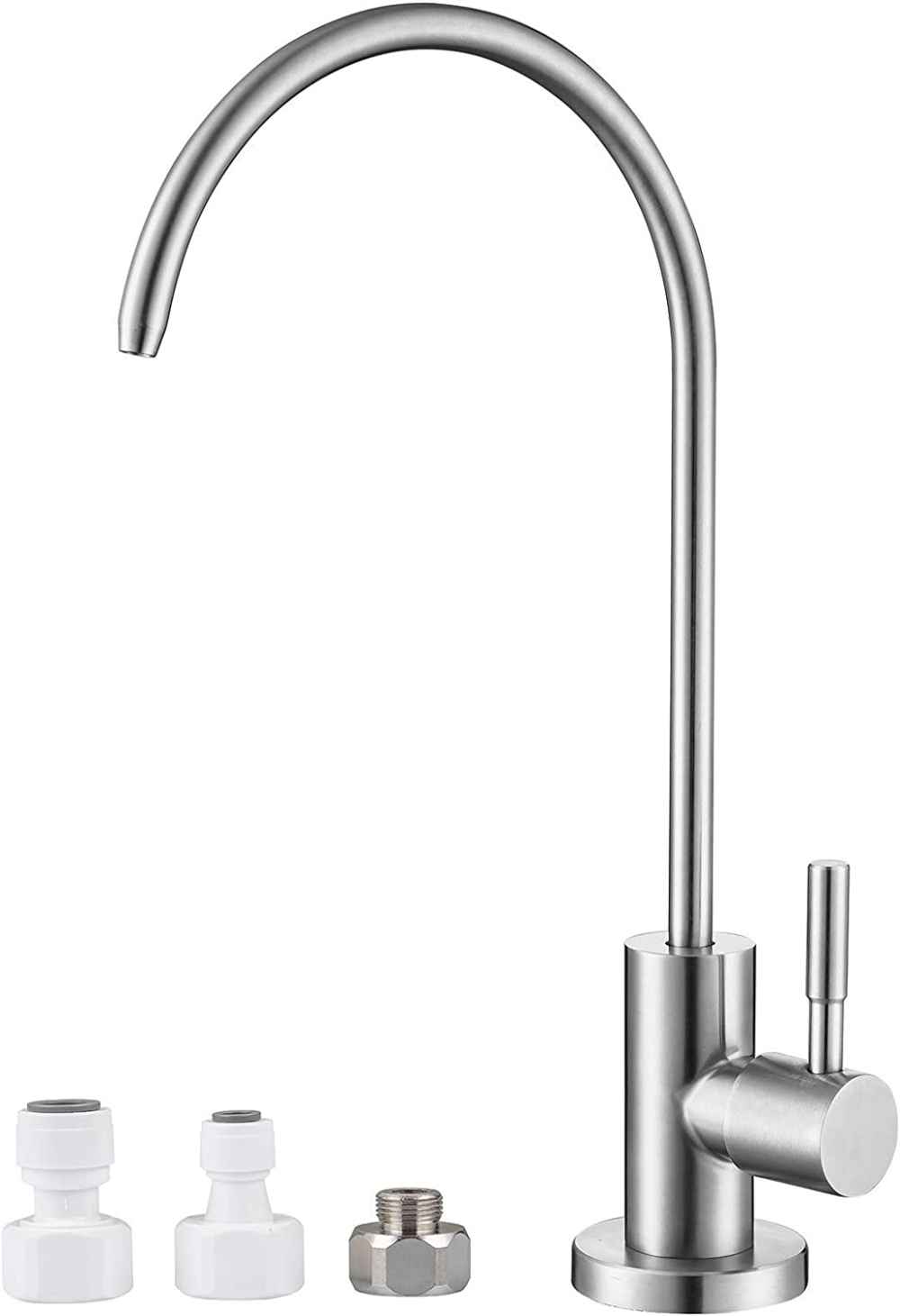 Brushed Nickel Arc Stainless Steel Kitchen Sink Faucet