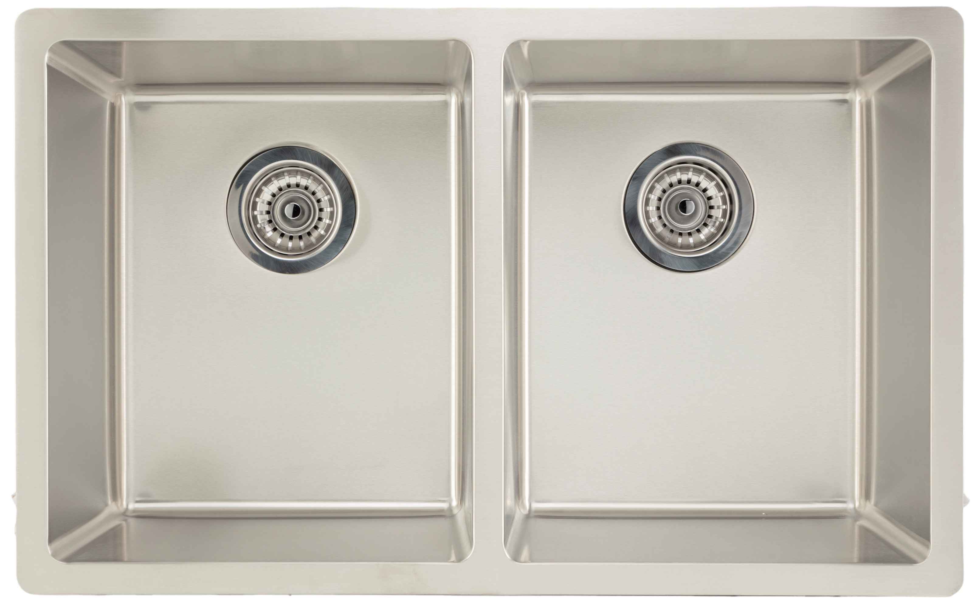 29 x 18 in Stainless Steel Rectangle 18 Gauge Double Bowl Undermount Kitchen Sink, CSA Certified