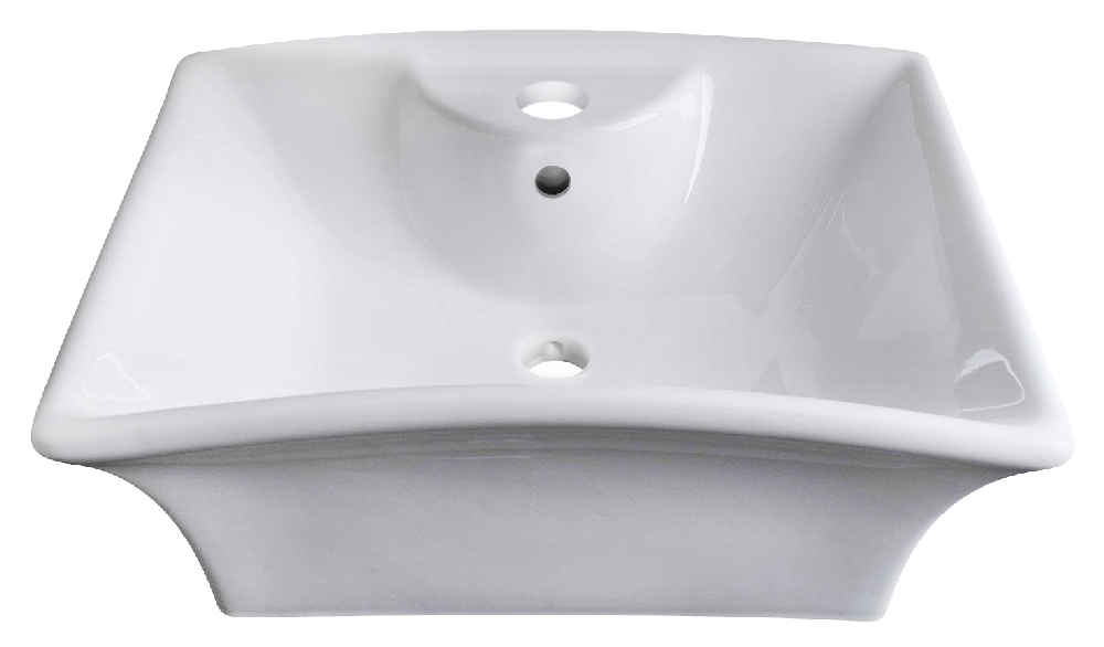 19.5 x 16.25 in White Rectangle Ceramic Bathroom Vessel Sink