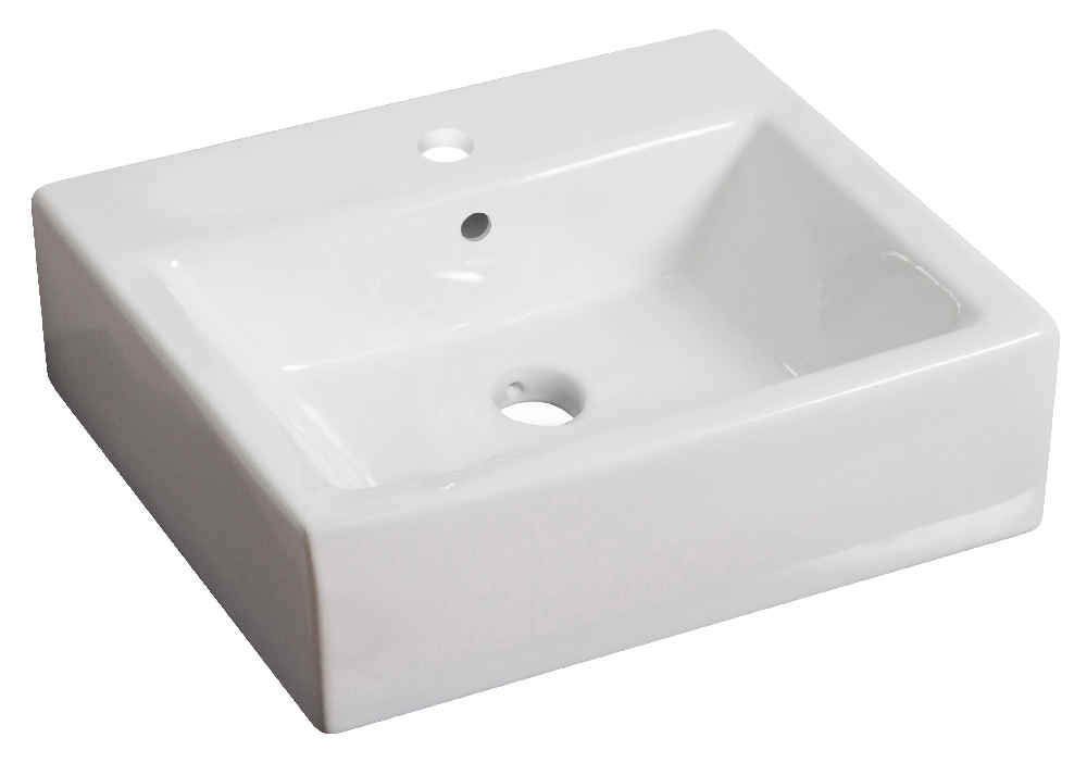 21 x 16.5 in White Rectangle Ceramic Bathroom Vessel Sink