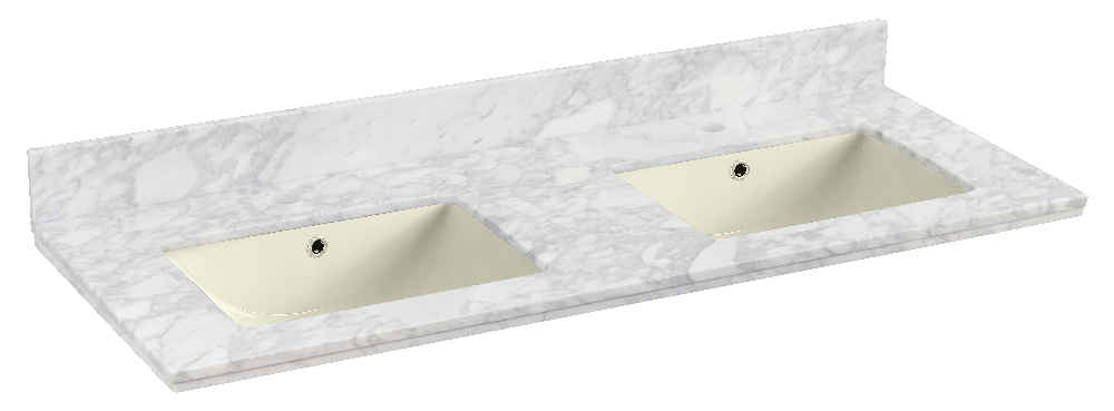 47.5 x 18.25 in Bianca Carara Rectangle Stone Top Set