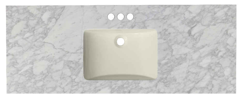 47.5 x 18.25 in Bianca Carara Rectangle Stone Top Set