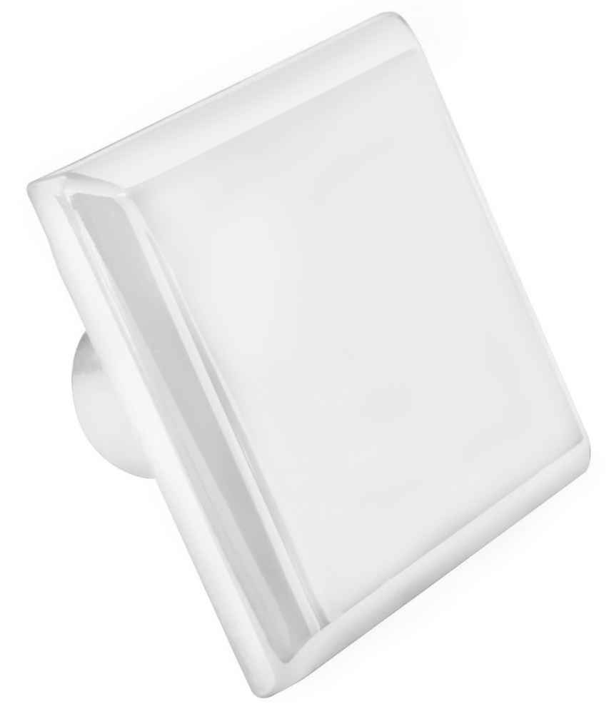 1.2 x 1.2 in White Square Stainless Steel Cabinet Knob
