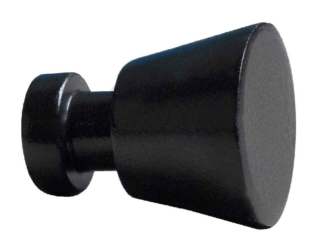 1 x 1 in Black Round Stainless Steel Cabinet Knob
