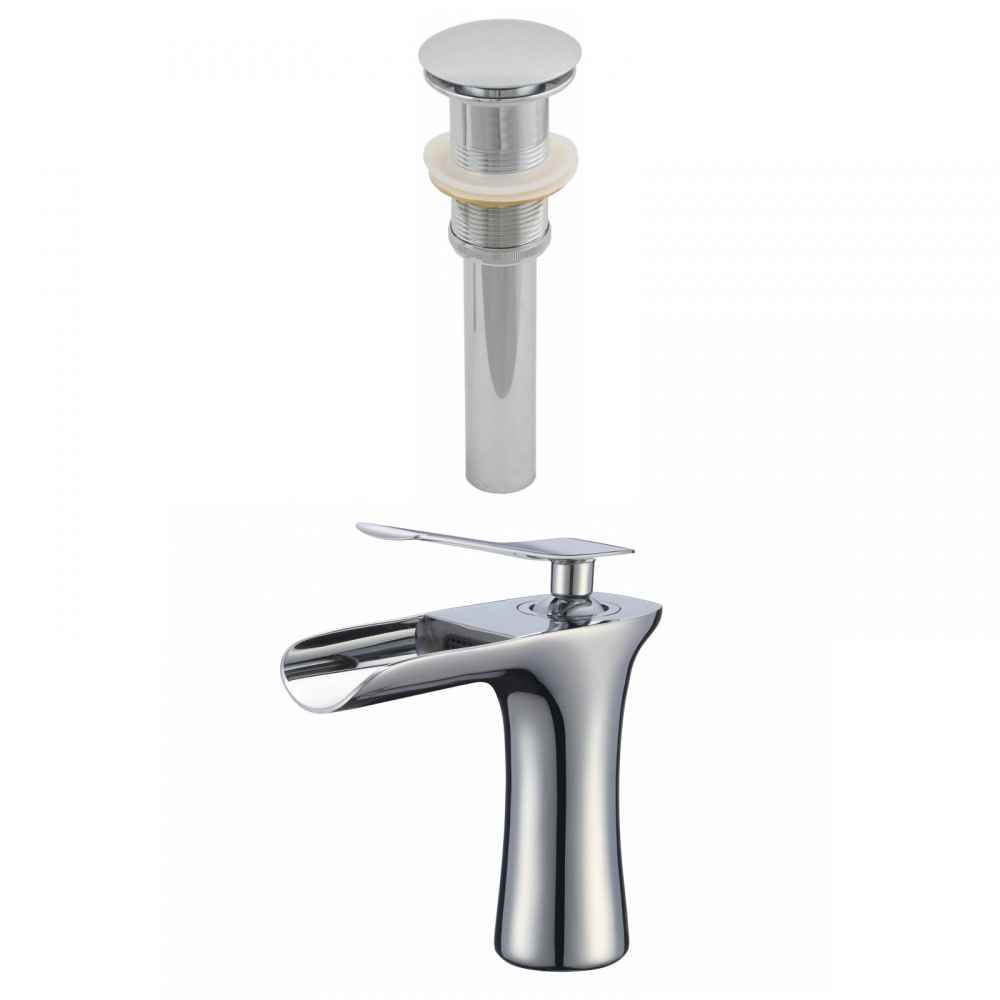 3 x 6 in Chrome Oval Stainless Steel Bathroom Sink Faucet Set, CUPC Certified