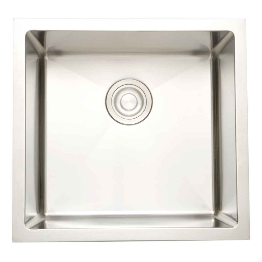 17 x 17 in Stainless Steel Square 16 Gauge Single Bowl Undermount Kitchen Sink, CSA Certified