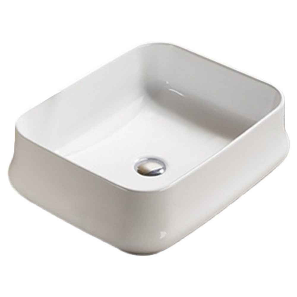 20.9 x 16.93 in White Rectangle Ceramic Bathroom Vessel Sink