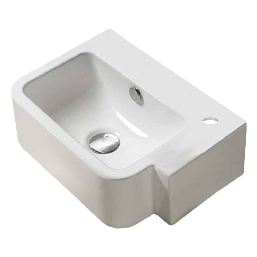17.5 x 12.6 in White Rectangle Ceramic Bathroom Vessel Sink