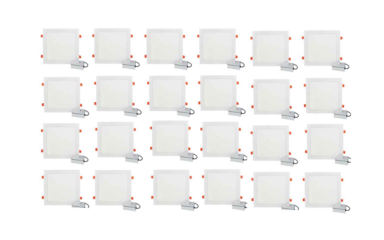 12 in White Square Aluminum Pot Light Set, ETL-ROHS-Energy Star Certified