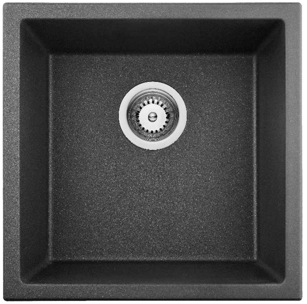17 x 17 in Granite Composite Square Single Bowl Undermount Kitchen Sink, CSA Certified