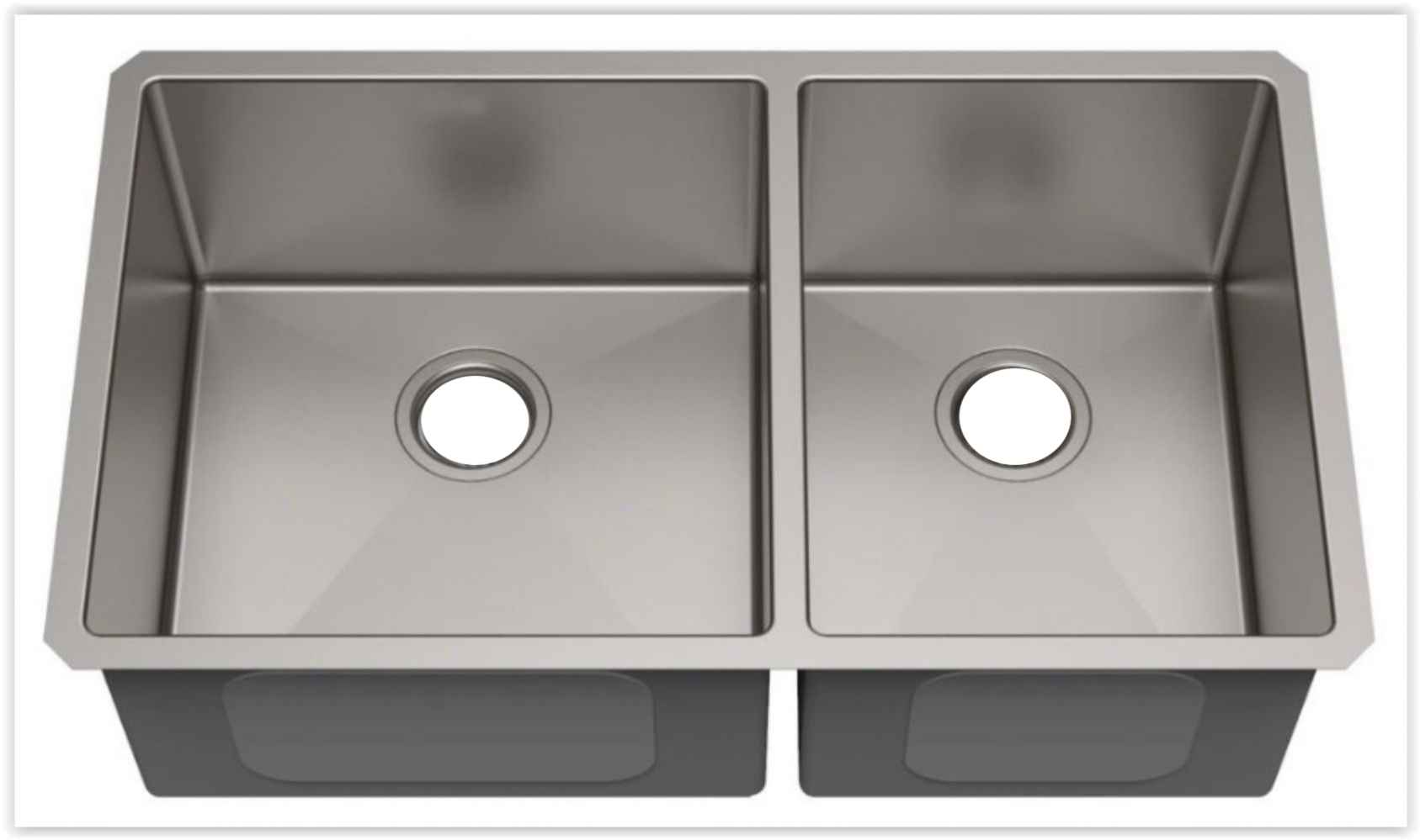 29 x 20 in Stainless Steel Rectangle 18 Gauge Double Bowl Undermount Kitchen Sink, CUPC Certified