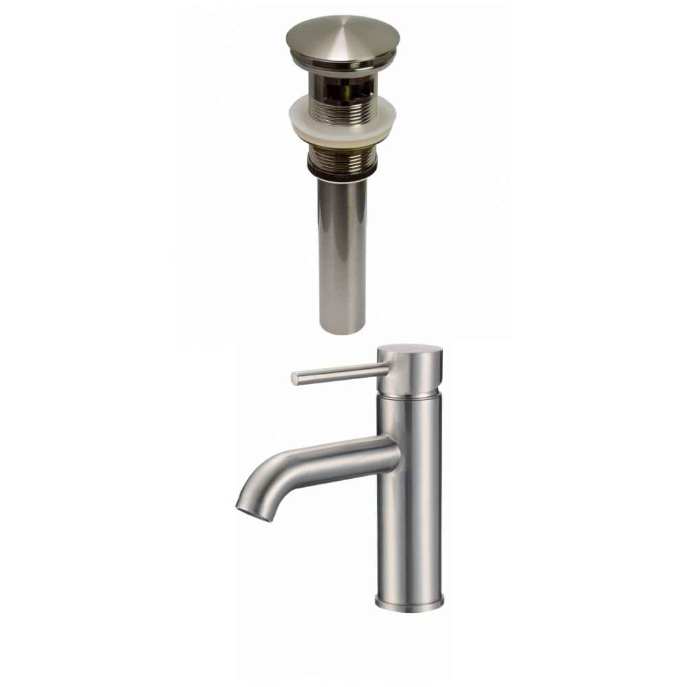 3 x 6 in Brushed Nickel Lead Free Brass Bathroom Sink Faucet Set, CUPC Certified