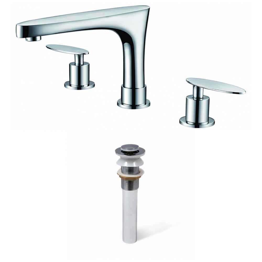 13.98 x 10.07 in Chrome Oval Lead Free Brass Bathroom Sink Faucet Set, CUPC Certified