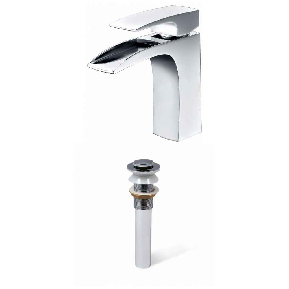 2 x 6.04 in Chrome Rectangle Lead Free Brass Bathroom Sink Faucet Set, CUPC Certified
