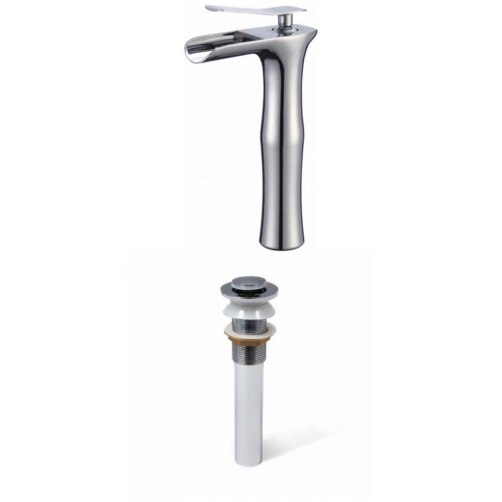 3 x 6 in Chrome Oval Lead Free Brass Bathroom Sink Faucet Set, CUPC Certified