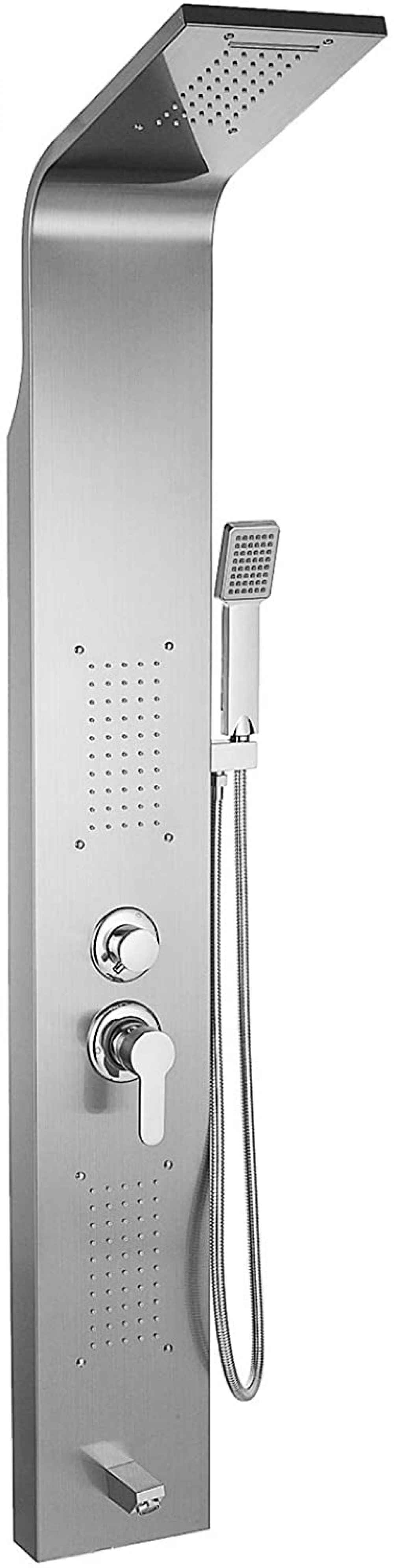 7.87 x 47 in Stainless Steel Rectangle Shower Panel, CUPC Certified