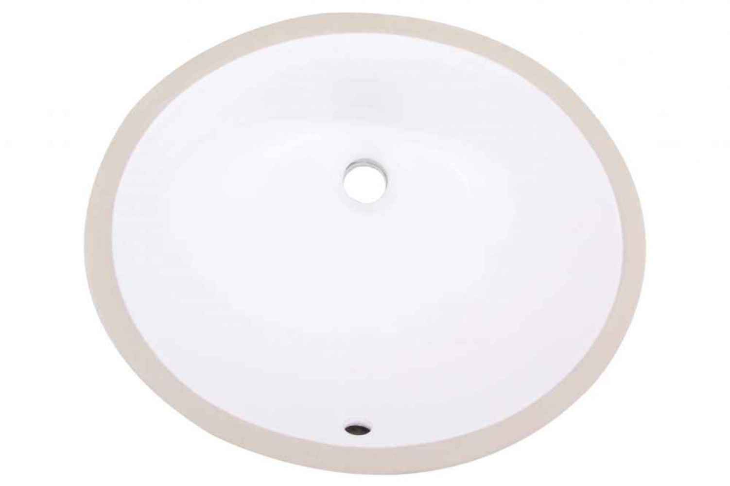 19.38 x 15.75 in White Oval Ceramic Bathroom Undermount Sink, CUPC Certified