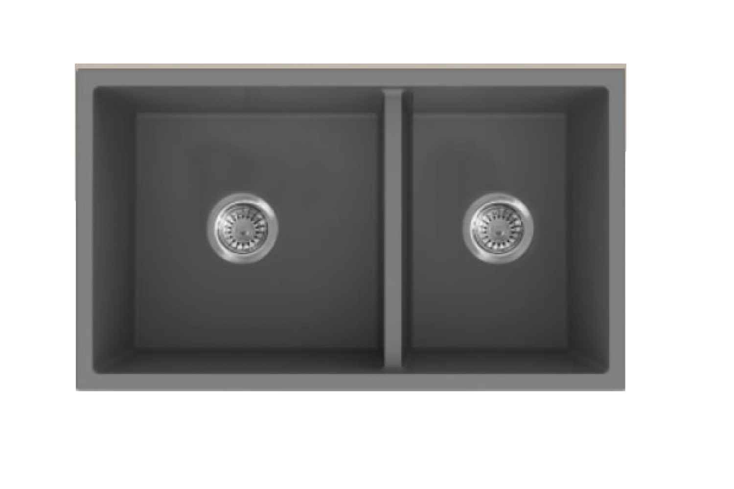 27 x 18 in Granite Composite Rectangle Double Bowl Undermount Kitchen Sink